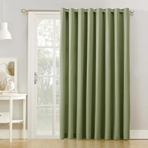 Sun Zero Barrow Energy Efficient Grommet Sliding Patio 100" x 84", Sage Green - Picture 1 of 6