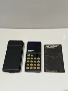 Sinclair Cambridge Calculator With Original Case - Black Working 1970s Vintage - Picture 1 of 20