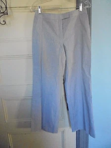 TALBOTS 6P lined PANTS Italian Cotton fabric Blue & White pinstripes NEW $118  - Picture 1 of 11