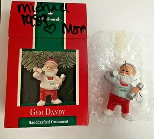 Gym Daddy Santa Vintage 1989 Christmas Holiday Hallmark Handcrafted Fit Ornament - Picture 1 of 4