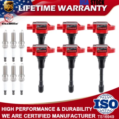 UF550 For Nissan Maxima Murano Pathfinder Infiniti 6 Ignition Coils+Spark Plugs — 第 1/4 张图片