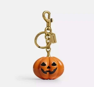 Coach Halloween grande zucca portachiavi borsa ciondolo nuovo con etichetta - Foto 1 di 9