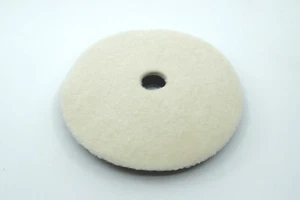 6" Hook & Loop WHITE 100% WOOL Mini Buffing Pad for HEAVY CUTTING - Picture 1 of 4
