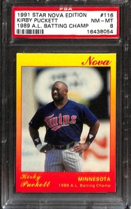 1991 Star Nova Edition 1989 A.L. BATTING CHAMP #116 KIRBY PUCKETT PSA 8 1643805