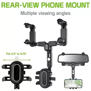 Cellet Rear-View Mirror Cell Phone Holder Mount with 360° Rotation - Picture 1 of 10