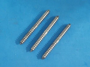 LOT OF THREE 5/16" X 3" DOWEL SCREWS DOUBLE END WOOD SCREW BALUSTER - Picture 1 of 1