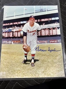 Autographed 8x10 photo Warren Spahn, Milwaukie Braves Pitcher - Picture 1 of 6