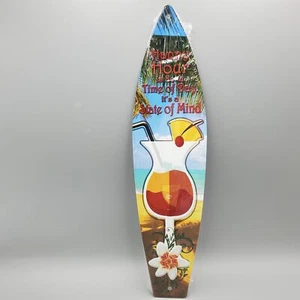 Smart Blonde Happy Hour Metal Novelty Surf Board Sign - Picture 1 of 5
