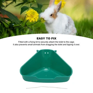 Small Animal Litter Box Fanshaped Rabbit Corner Toilet Box Potty Trainer Ferret - Picture 1 of 21
