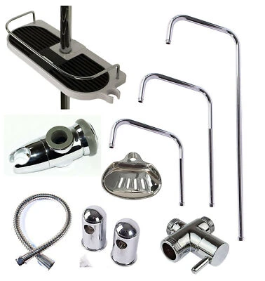 Steigrohr Duschstange, Duschbrause, Halterung, Schlauch, Seifenhalter Umschalter - Bild 1 von 4