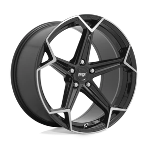 Niche 1PC N259 Arrow 20x9 5x120 35mm Gloss Black Brushed Wheel - Picture 1 of 2