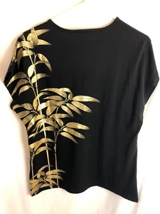 2012 Museo Metropolitano Asiático Dorado Bambú Gráfico Camiseta Negro Dorado Talla XL - Imagen 1 de 5