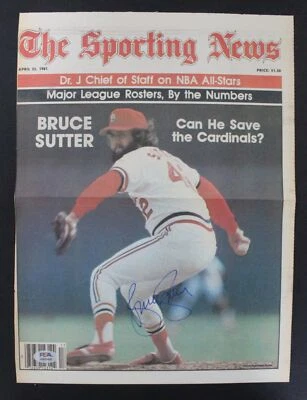 Bruce Sutter Cardinals Signed Sporting News Cover Autograph PSA/DNA AN85408 - Image 1 of 3