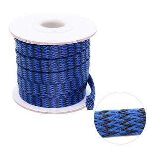 Black-Blue PET Expandable Sleeving Cord Protector Wire Loom Tubing Cable Slee... - Picture 1 of 6