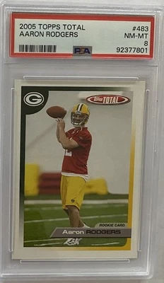 2005 Topps Total Aaron Rodger’s #483 Rookie Card PSA 8 NM-MT - Image 1 of 2
