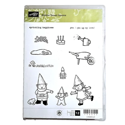 GNOME SWEET GNOME ¡Stampin' Up! Estampillas de goma adhesivas 126537 Family Garden abx162 Foto 1 de 4