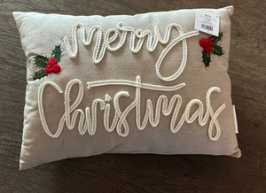 Almohada bordada Feliz Navidad 13 X 18 pulgadas - Imagen 1 de 10