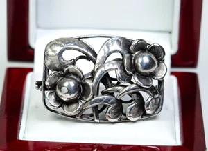 Argento - Antico Stile Liberty Spilla - Fatto a Mano - Imagen 1 de 6