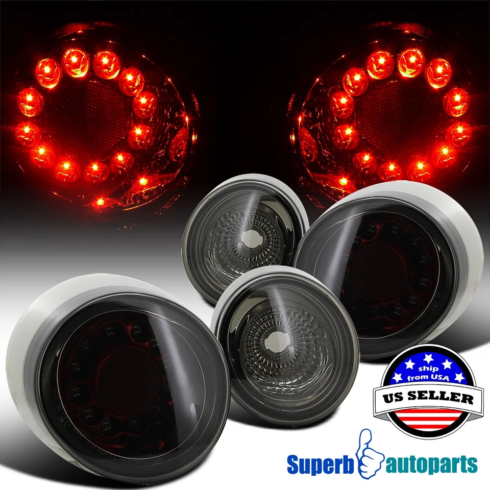 Fits 2005-2010 Chevy Cobalt 2Dr Coupe LED Tail Lights Brake Lamps Smoke Lens - Image 1 of 4