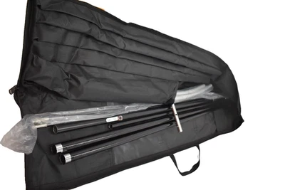 Feather Teardrop Flag Banner Stand Kit Outdoor Indoor Black Carrying Case Poles - Image 1 of 4