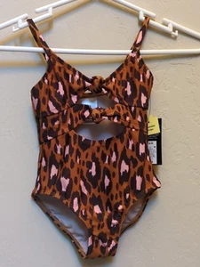 Art Class Girl Swim Suit Cheetah Print Sz XS 4/5 SPF 50+ One Piece - Picture 1 of 12