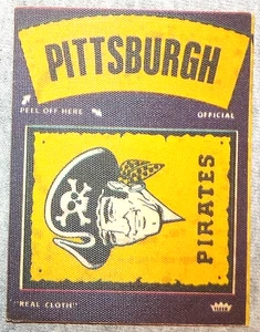 1977 FLEER PITTSBURGH PIRATES City Banner/PIRATE "REAL CLOTH" Insert FREE SHIP! - Picture 1 of 3