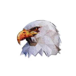 White Geometric Eagle Embroidered iron-on Patch New 2 7/8" - Picture 1 of 1