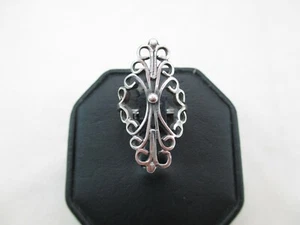 Vintage Mexico Sterling Silver Flower Ring Size 6 Open Work 925 Signed 906E - Bild 1 von 12