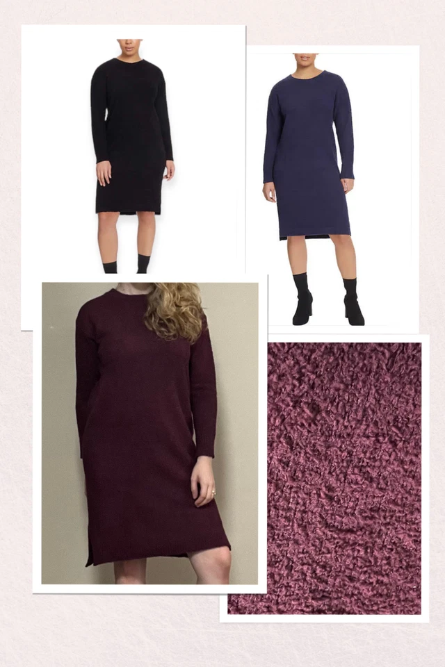 Vestido midi feminino Jessica Simpson manga longa aconchegante de pelúcia (selecione cor e tamanho) - Imagem 1 de 1