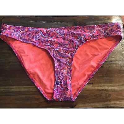 Traje de baño de bikini Title Nine naranja púrpura rosa pantalones cachemira talla L Foto 1 de 4