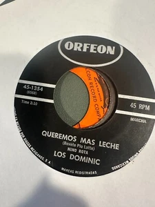 Latin 45 Popcorn Orfeon Los Dominic I Want To Stay Here Quieremos Mas Leche VG+ - Imagen 1 de 2