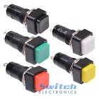 On Off Latching or Momentary Square Push Button Switch 12mm SPST