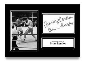 Foto autógrafa firmada por Brian London A4 boxeo exhibición de regalo de peso pesado + certificado de autenticidad - Imagen 1 de 5