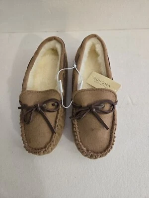 MOCASINES SONOMA MARRÓN CLARO IMITACIÓN PIEL Y GAMUZA - TALLA S (5-6) NUEVOS Foto 1 de 4