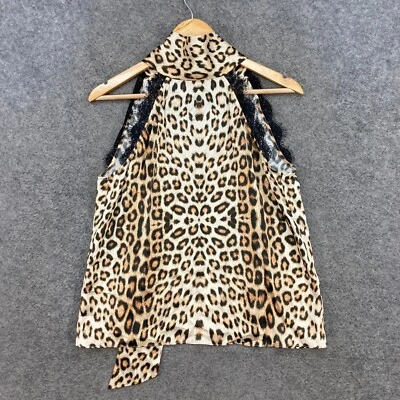 NEW Generation Love Top Womens XS Silk Leopard Print Sleeveless Halter 25516 - image 1 of 4