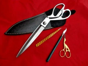 10" Dressmaking/Tailor Scissors+Sewing Embroidery Scissors+Seam Cutter+Tweezers - Bild 1 von 12