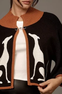 Maeve Greyhound Cardigan Sweater Anthropologie Sz Medium Cape Equestrian Dog NEW - Picture 1 of 8