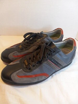 Hugo Boss Hombre Tenis Gris Negro Rojo Colorway Talla 8 Foto 1 de 4