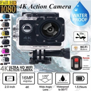 4K 1080P Anti-shake WiFi Action Camera Waterproof Remote Control Sport Camcorder - Picture 1 of 24