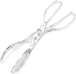 Premium Salad Scissor Tongs, 11.25 Inch, Clear - Picture 1 of 12