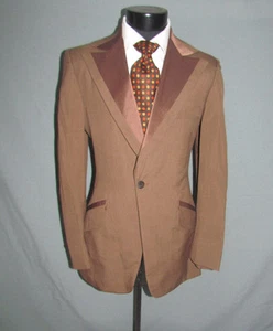 Impresionante Chaqueta de Esmoquin de Colección Lord West Marrón de un Botón para Hombre 41 L Delgada Nueva - Imagen 1 de 7