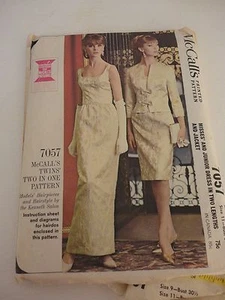 Abito formale vintage McCall's 7057 modello anni 60 taglio taglia 9, 11 - Foto 1 di 3
