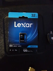 LEXAR 32GB SDHC Memory Card Blue Series UHS-I U1 Class 10 SD Card 32 GB - Afbeelding 1 van 1