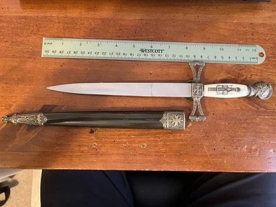 Caballeros Templarios Réplica Daga 12.5" - Cuchillo, Hoja Sin Afilar Foto 1 de 4