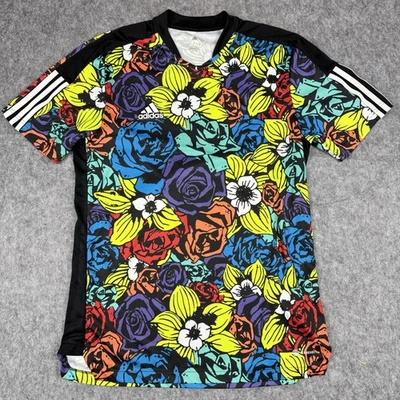 Adidas Originales Para Hombre L Tiro Fútbol Floral Camiseta Poliéster Aeroready Usada en Excelente Condición Foto 1 de 4