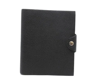 Cubierta para cuaderno Hermes Ulysse PM negra de cuero Togo herrajes plateados Foto 1 de 4
