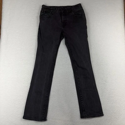 Pantalones de mezclilla True Religion para hombre 33 (se adapta a 31x31,5) negros Ricky relajados bolsillos con solapa Y2K Foto 1 de 4