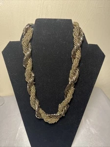 Collana vintage di perline intrecciate bronzo e oro 18-20" - Foto 1 di 11