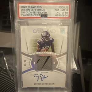 2020 Panini Flawless Justin Jefferson RPA Signature Gloves 1st on print /20 - Picture 1 of 3
