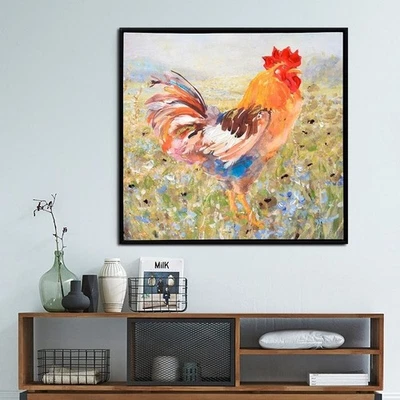 Hand Painted Oil Painting Landscape Animal Rooster Modern Abstract Room Hot Sale - image 1 of 4